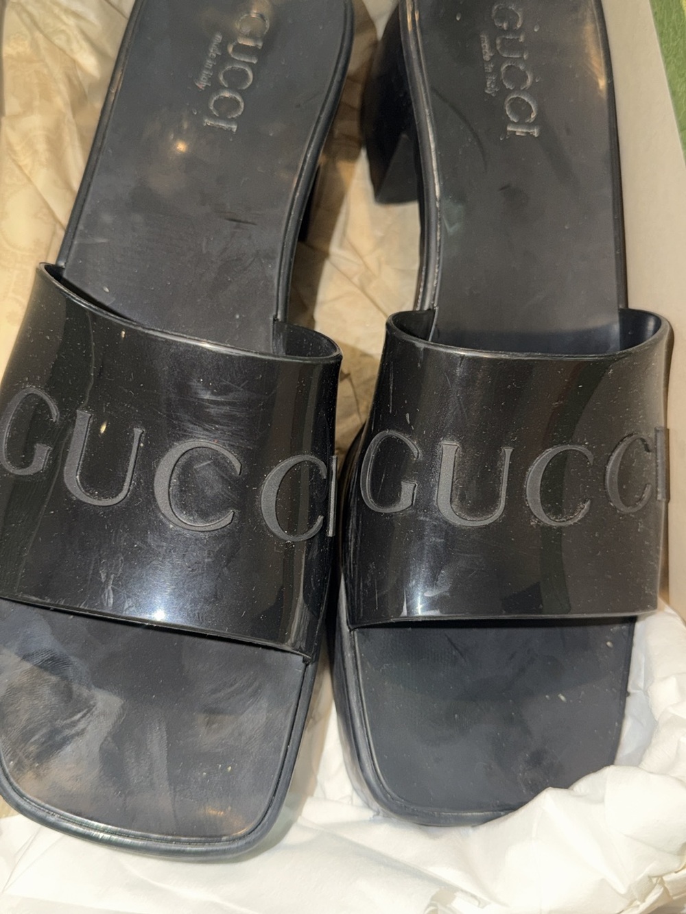 Gucci Black Logo Slide Mules